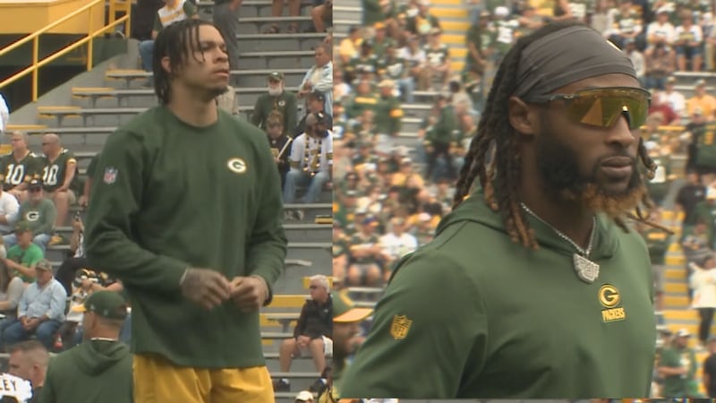 Christian Watson and Aaron Jones