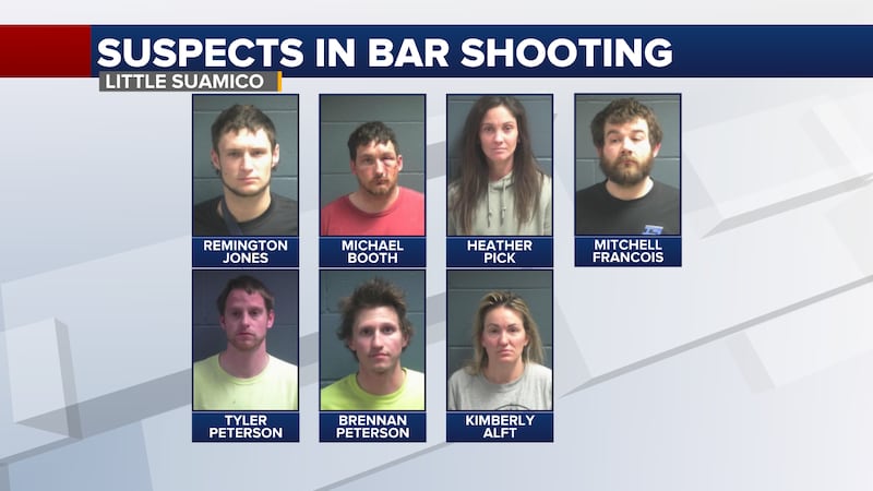 Seven people were arrested following a shooting at a bar in Oconto County. April 2023.