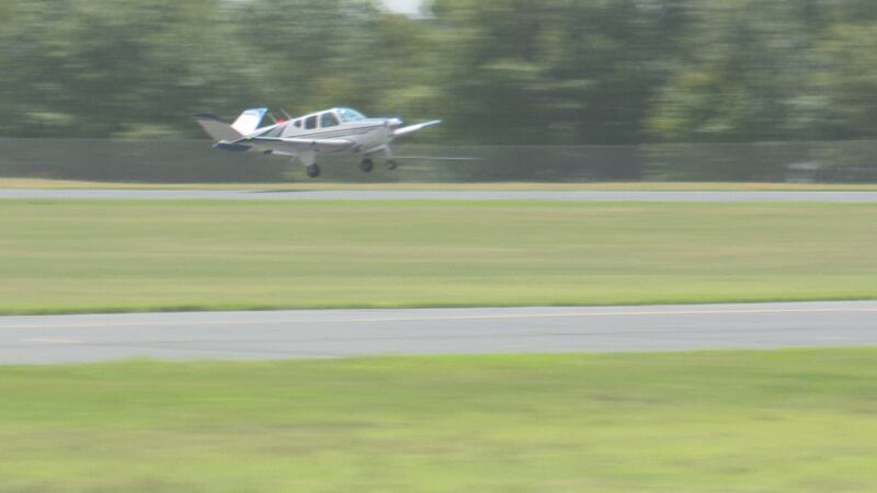 Airplane taking off in Wausau.