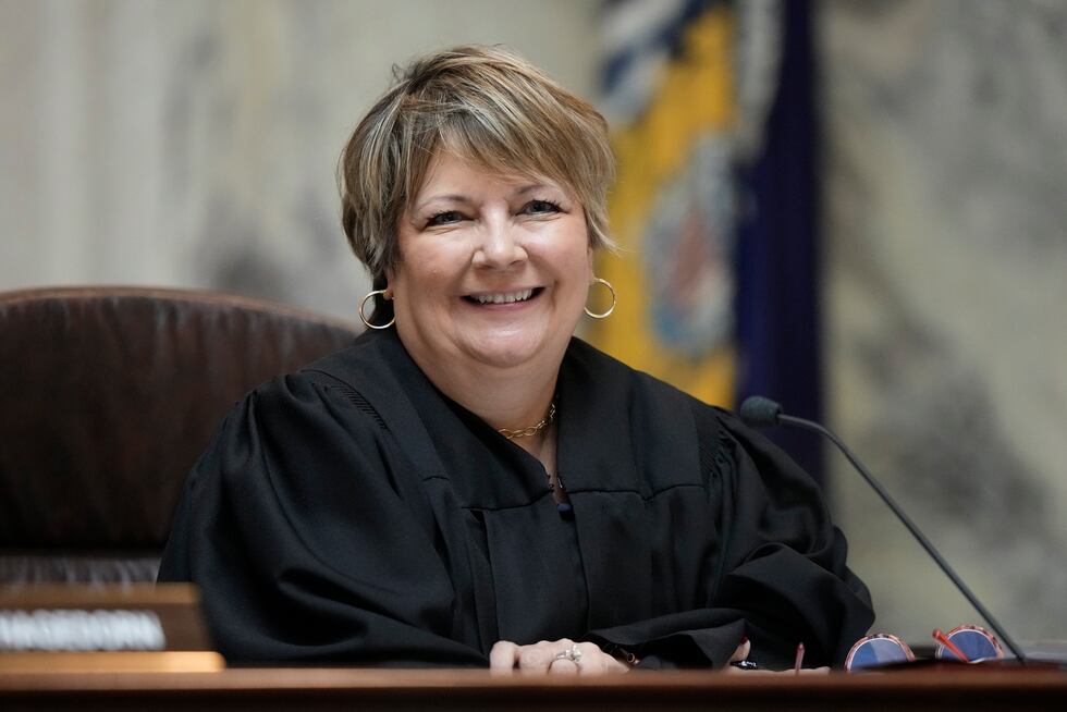FILE - Wisconsin Supreme Court Justice Janet Protasiewicz, who is being targeted for possible...