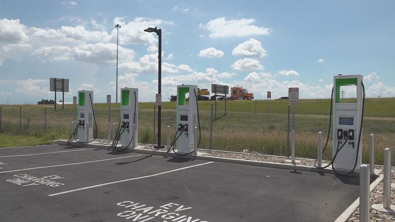 Electric vehicle chargers located near an interstate
