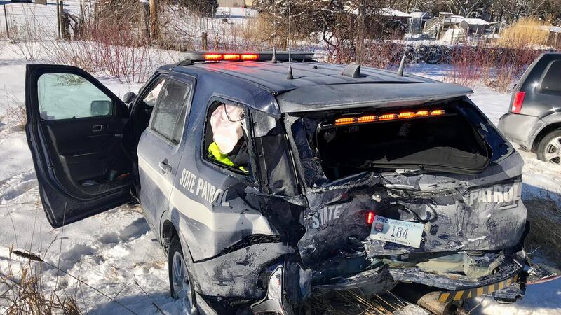 A trooper sustained non-life-threatening injuries today when his cruiser was struck by a...