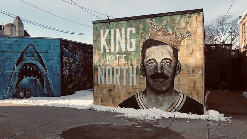 Beau Thomas painted this "King of the North" mural last spring. Sunday night, images of the...