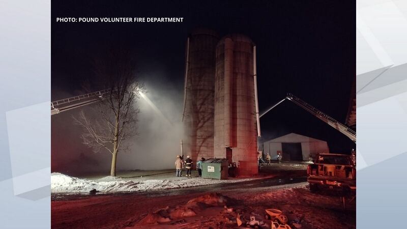 Fire destroys a barn in the Town of Pound. Dec. 19, 2021