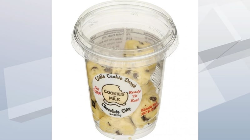 Cookies-N-Milk Edible Chocolate Chip Cookie Dough six-ounce cups were recalled because they...
