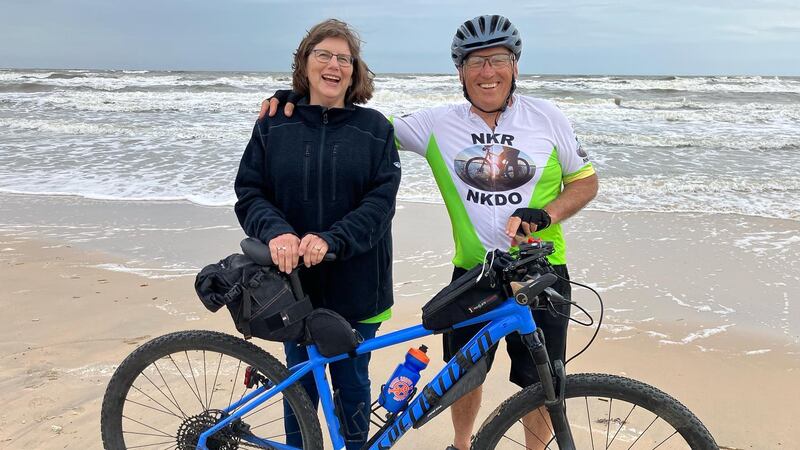 Lynn and Mark Scotch in Texas during 'The Organ Trail'