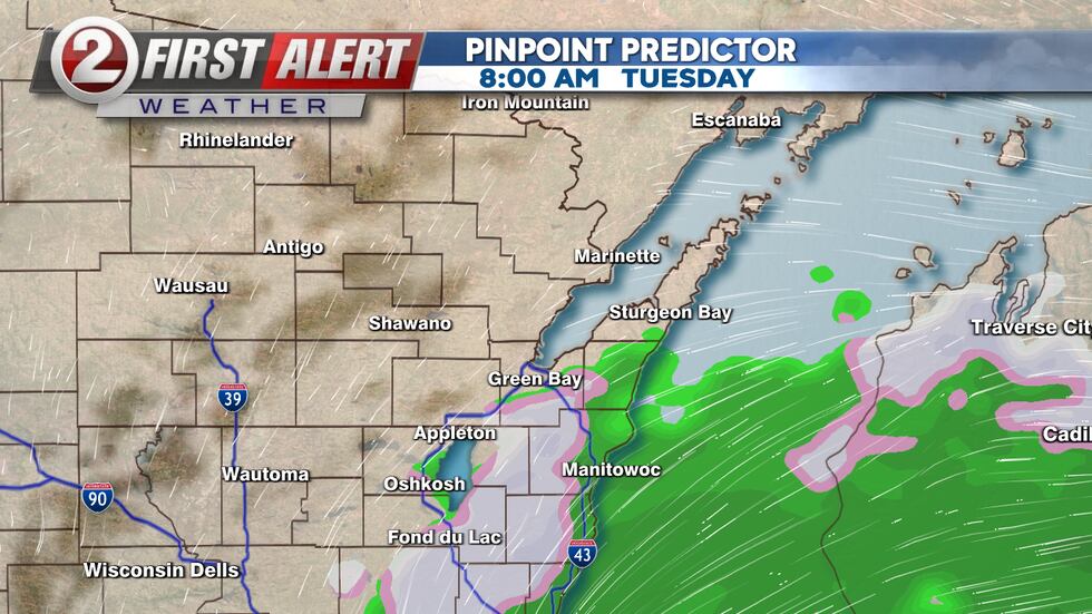 Tuesday AM Rain/Snow Chance