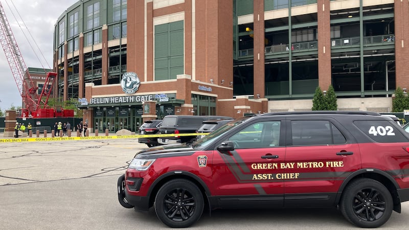 Emergency crews at Lambeau Field, June 15, 2023.