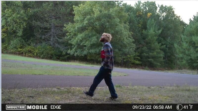 Seth Genereau captured on a trail camera near Washburn.
